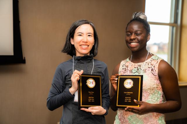 This is a photo of a mentor (left) with her protégé (right)